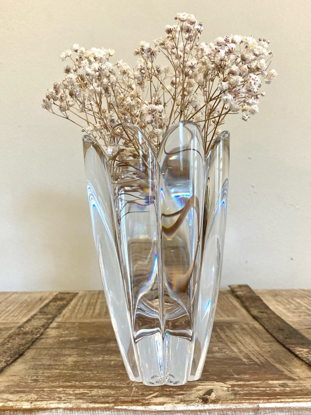 Orrefors Crystal Eight Point Tulip Flower Vase 6 5/8” Tall Sweden - Picture 12 of 15